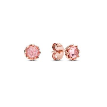 Pandora Rose Szikrázó rózsaszín korona gombfülbevalók 288311C01
