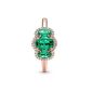 Pandora Rose három köves vintage gyűrű zöld kristályokkal 180057C01