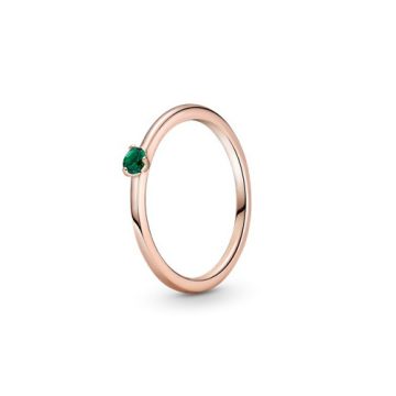 Pandora Rose zöld szoliter gyűrű 189259C05