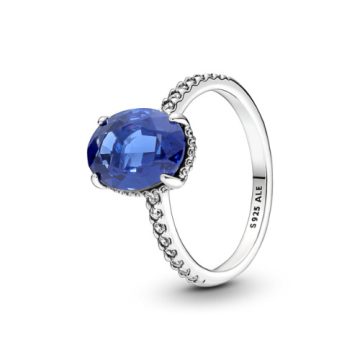 Pandora Szikrázó kék köves ovális gyűrű 190056C01