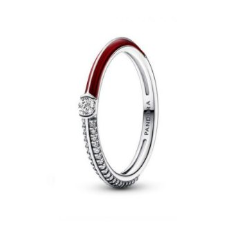 Pandora ME pavé & piros dupla gyűrű 192528C01