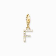 Thomas Sabo Letter F with stones gold charm 1969-414-14