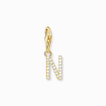 Thomas Sabo Letter N with stones gold charm 1977-414-14