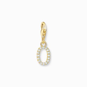 Thomas Sabo Letter O with stones gold charm 1978-414-14