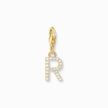 Thomas Sabo Letter R with stones gold charm 1981-414-14