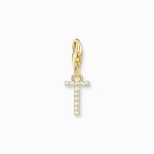 Thomas Sabo Letter T with stones gold charm 1983-414-14