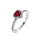 Pandora Piros kiemelt szív gyűrű 198421C02