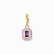   Thomas Sabo "octagon with violet cold enamel" gold charm 2034-565-13