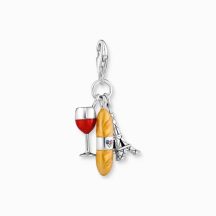   Thomas Sabo "red wine glass, Eiffel Tower & baguette" charm 2078-390-7