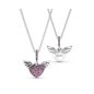 Pandora Rózsaszín pavé szív angyalszárny nyaklánc 398505C02-45