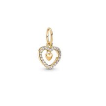 Pandora Arany szikrázó dupla szív függő charm 759142C01