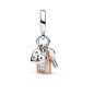Pandora Kéttónusú kulcs, lakat és szív tripla függő charm 782506C01