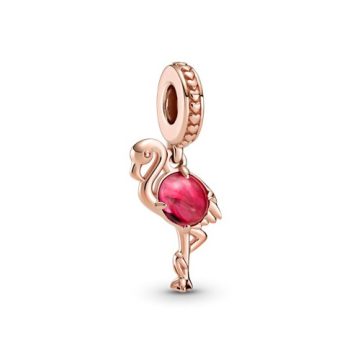 Pandora Rózsaszín muránói üveg flamingó függő charm 789431C01