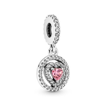 Pandora Rózsaszín szív függő charm 791476C01