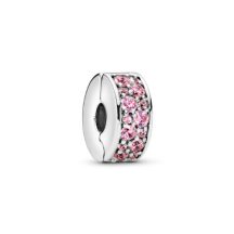   Pandora Ragyogó elegancia rózsaszín  szilikon betétes klip 791817PCZ