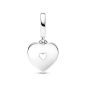 Pandora Gyöngyházfényű fehér szív dupla függő charm 792649C01