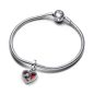 Pandora Piros szív és kulcslyuk dupla függő charm 793119C01