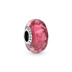   Pandora Hullámos, rózsaszín muranói üveg charm 798872C00