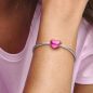 Pandora Metál hatású rózsaszín szív charm 799291C03