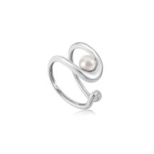 Ania Haie Silver Pearl Sculpted Adjustable gyűrű R043-02H